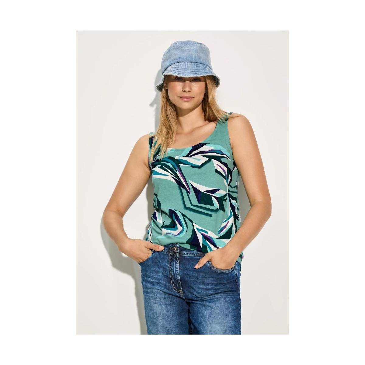 CECIL  t shirts mintgroen/multi -  model b321777 - Dameskleding t shirts groen