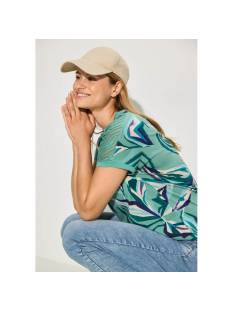 CECIL  t shirts donker groen/multi -  model b321788 - Dameskleding t shirts groen