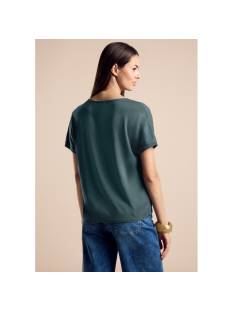 STREET ONE  t shirts donker groen -  model a321950 - Dameskleding t shirts groen