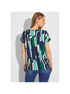 CECIL  t shirts donker groen/multi -  model b321924 - Dameskleding t shirts groen