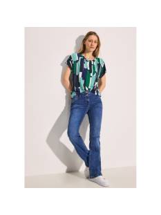 CECIL  t shirts donker groen/multi -  model b321924 - Dameskleding t shirts groen