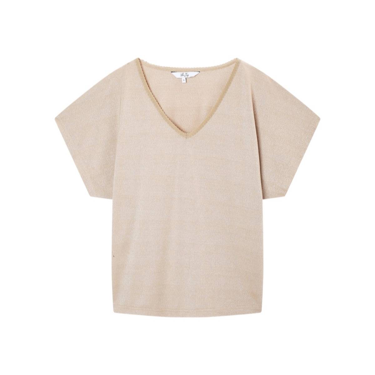 VILA JOY  t shirts beige -  model delvina-l-02-f - Dameskleding t shirts beige