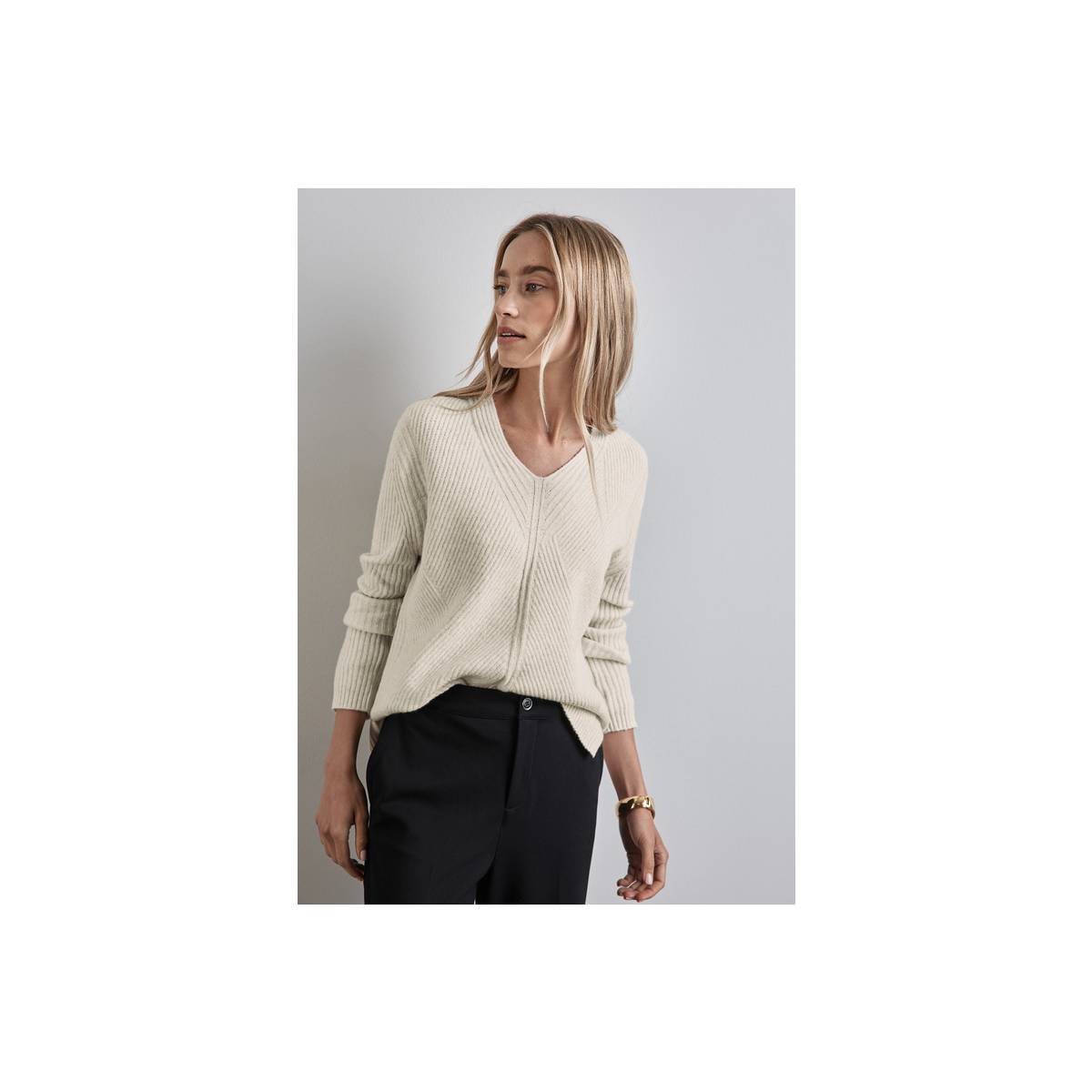 STREET ONE  tricot pull's en gilets licht beige -  model a302769 - Dameskleding tricot pull's en gilets beige