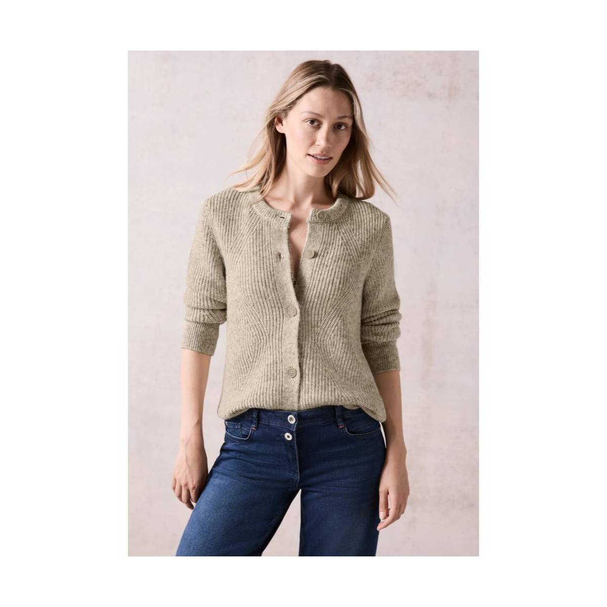 CECIL  tricot pull's en gilets licht beige/multi -  model b253841 - Dameskleding tricot pull's en gilets beige