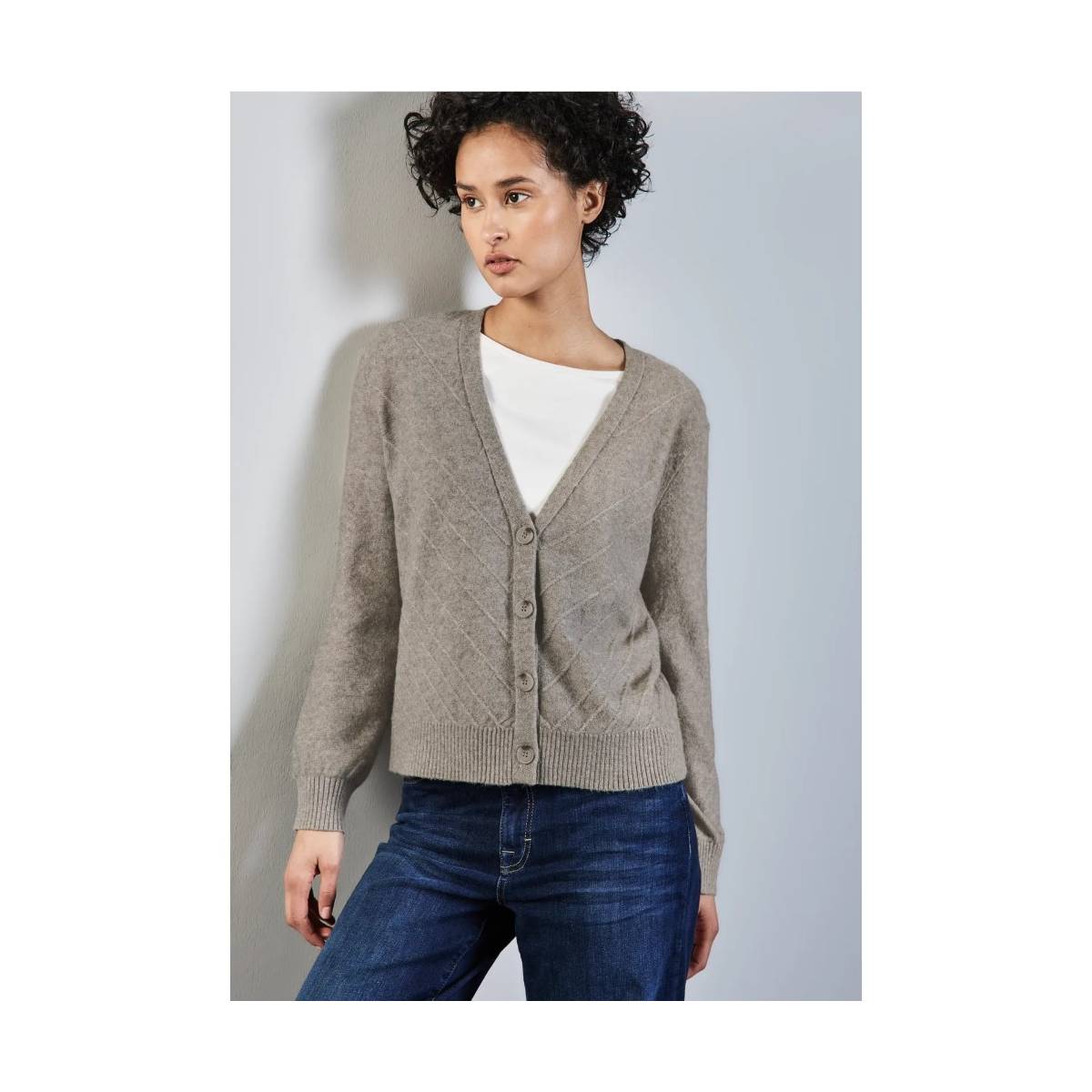 STREET ONE  tricot pull's en gilets licht beige/color -  model a253911 - Dameskleding tricot pull's en gilets beige