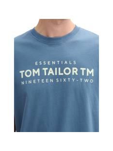 TOM TAILOR  t shirts petrolgroen -  model 1045631 - Herenkleding t shirts groen