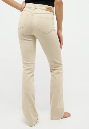 Jeansbroek L. Beige uni