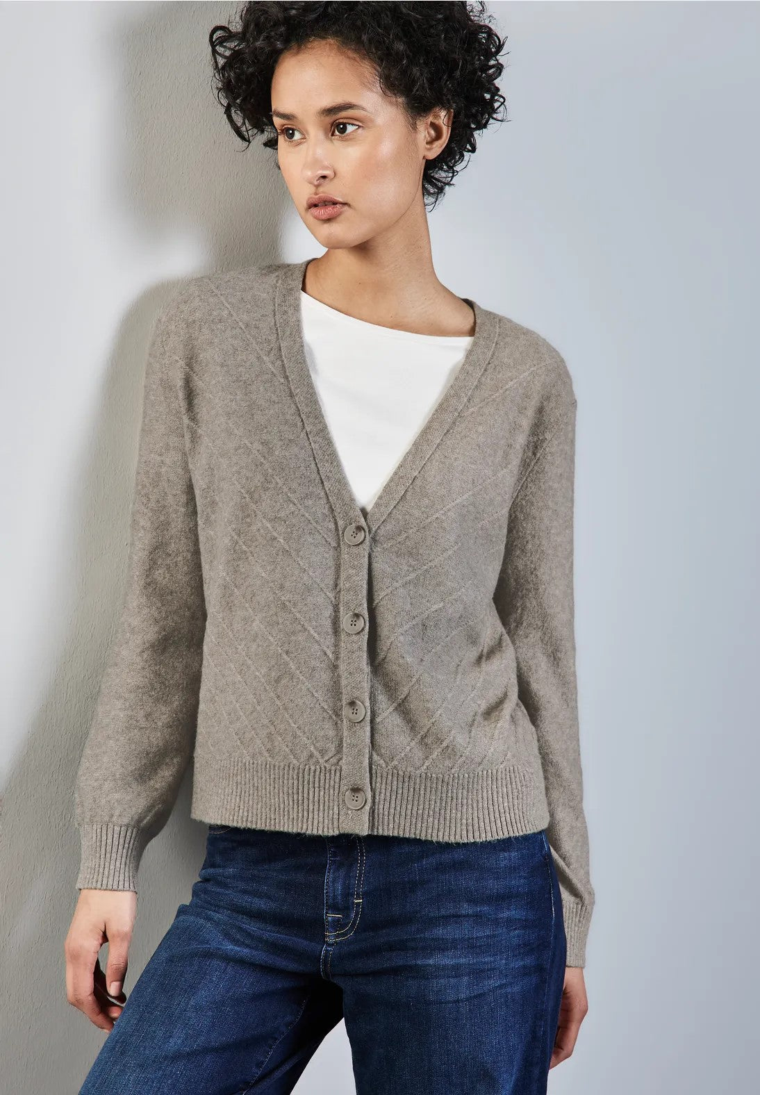 Tricot Cardigan L. Beige/color