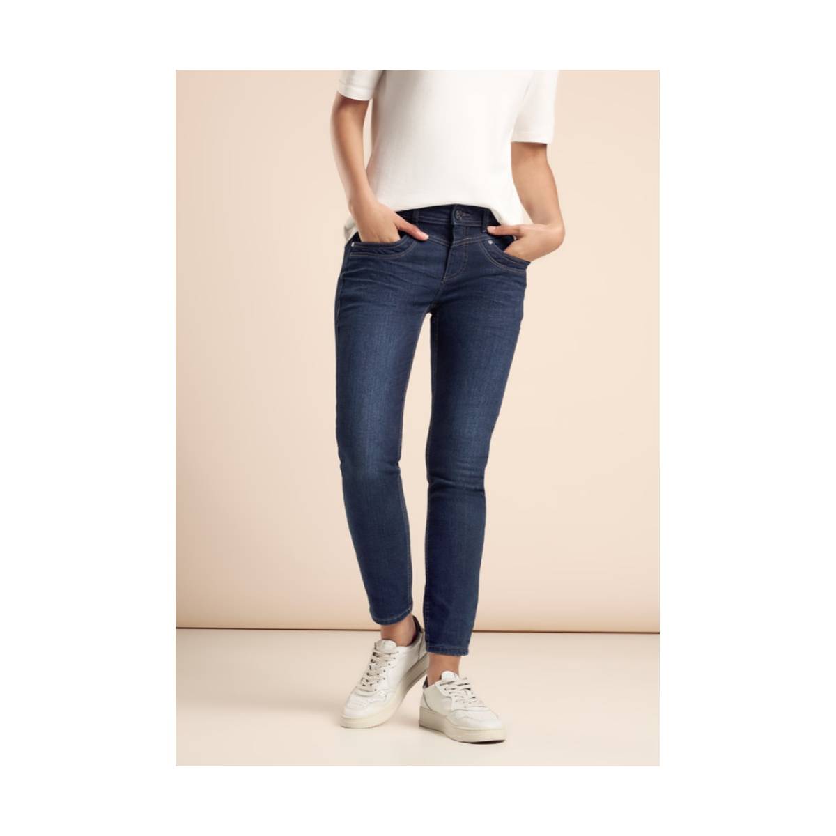 STREET ONE  broeken donkere jeans -  model a377775 - Dameskleding broeken jeans