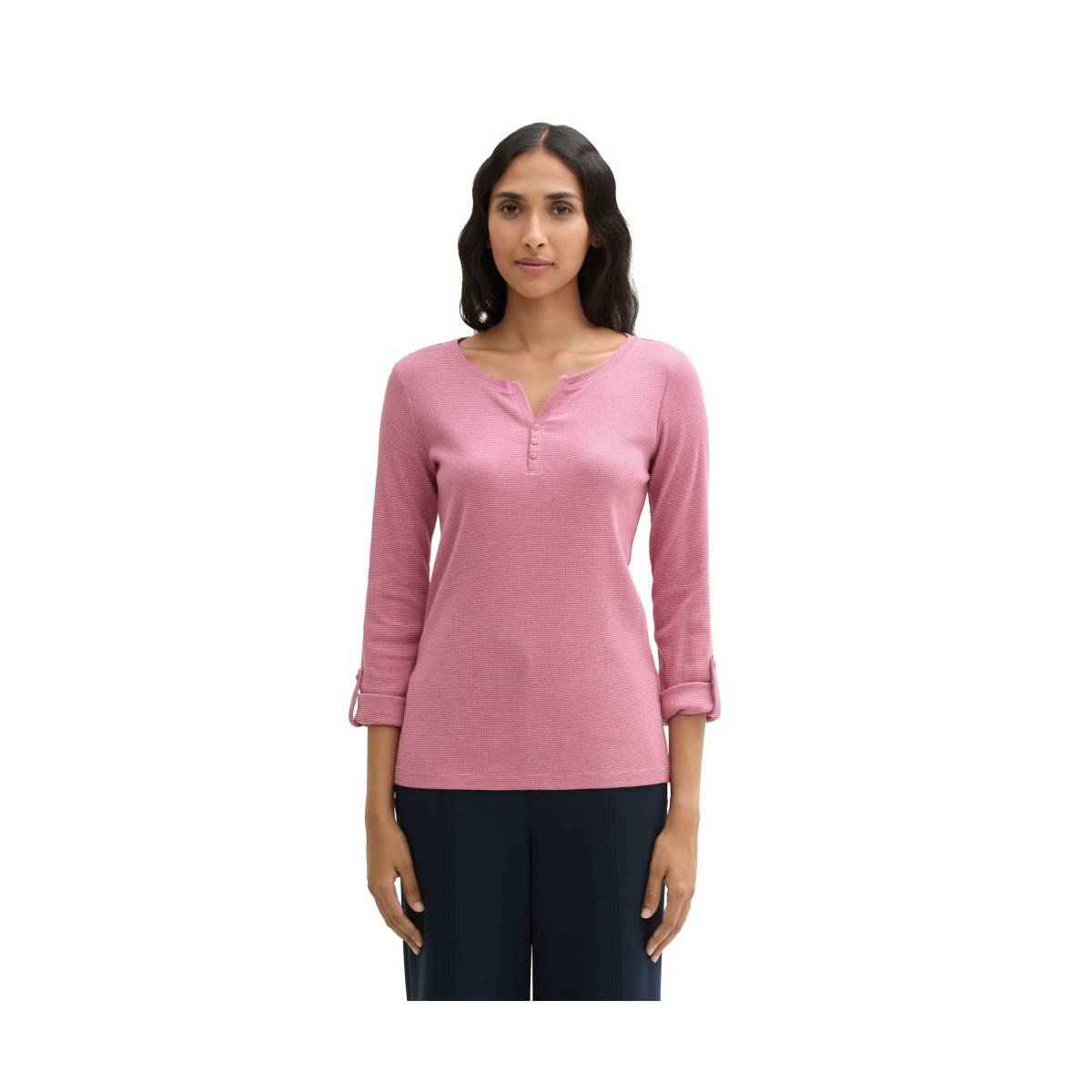 TOM TAILOR  t shirts donker roze/color -  model 1024036 - Dameskleding t shirts roze