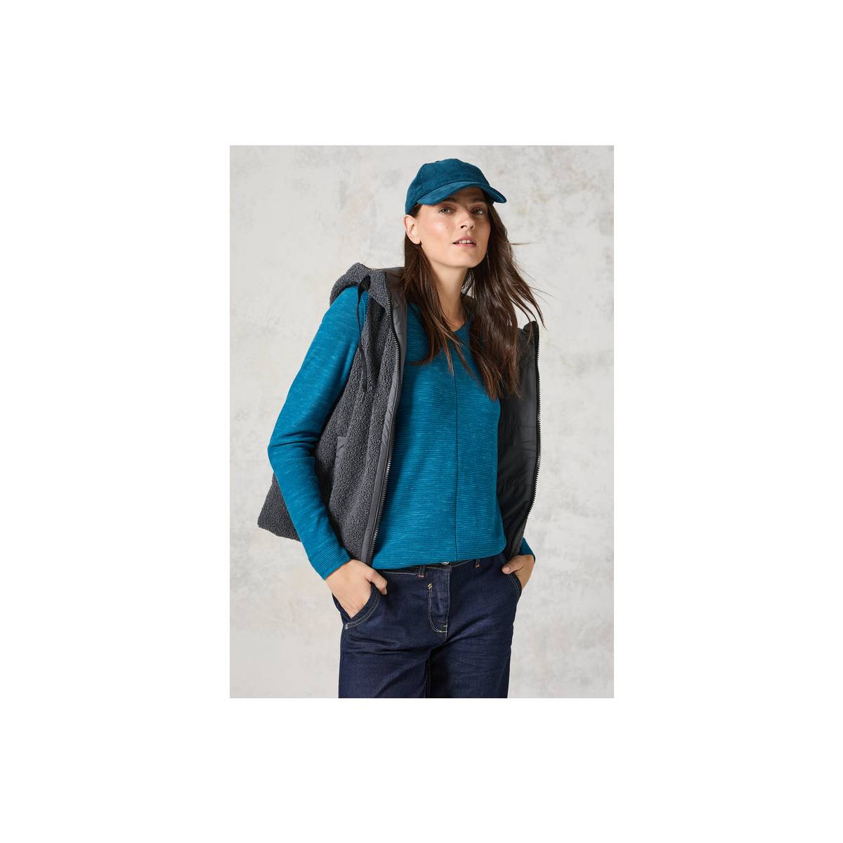 CECIL  tricot pull's en gilets petrolgroen/color -  model b302767 - Dameskleding tricot pull's en gilets groen