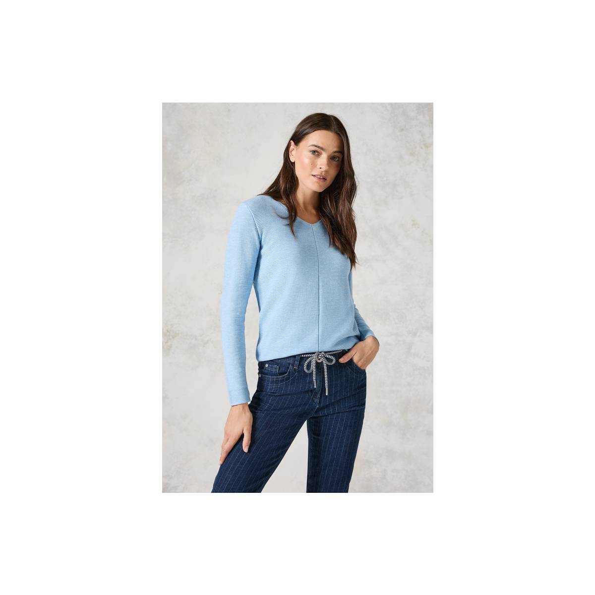 CECIL  tricot pull's en gilets lichte jeans/color -  model b302767 - Dameskleding tricot pull's en gilets jeans